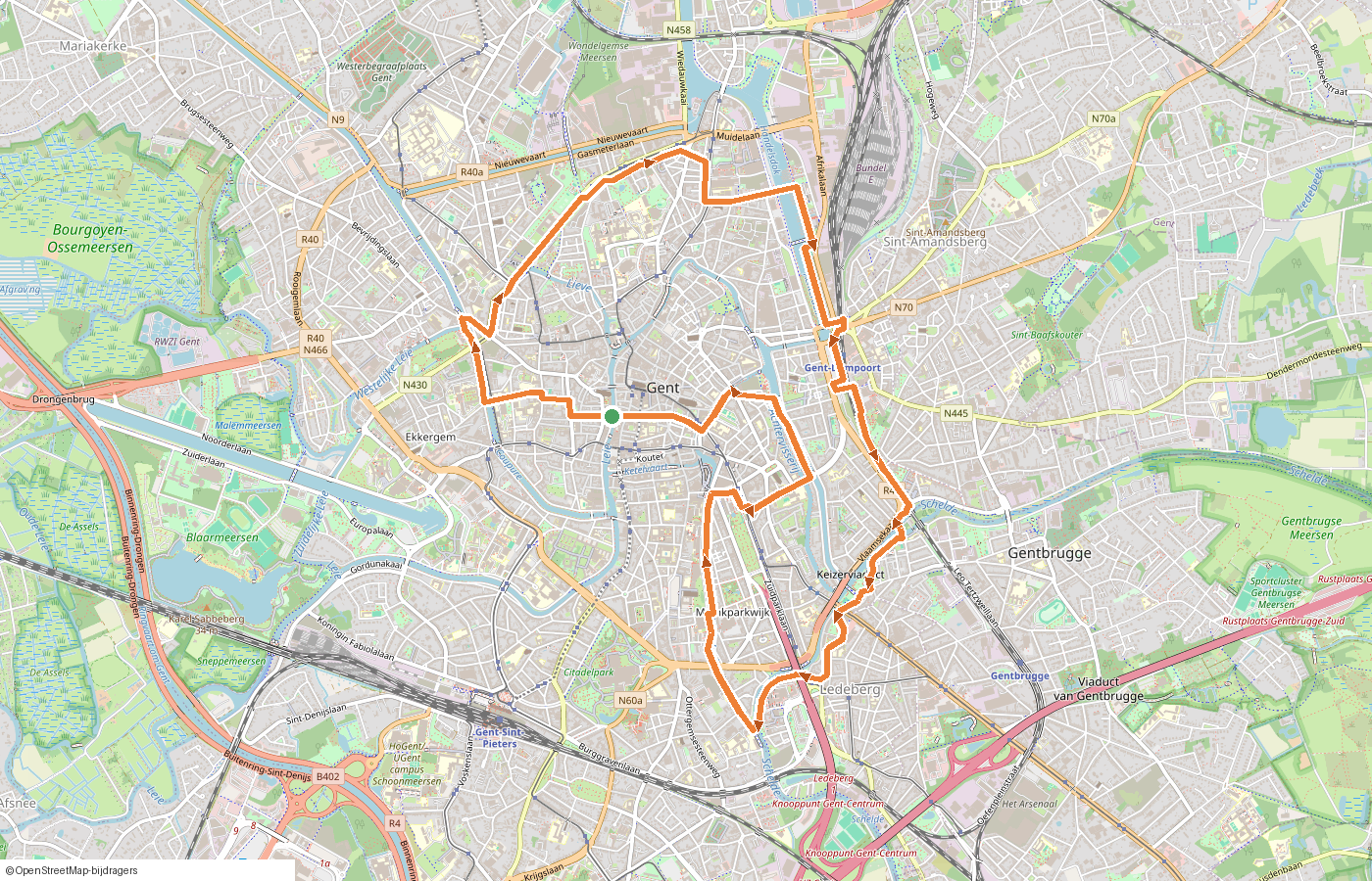 Kaartje van de route