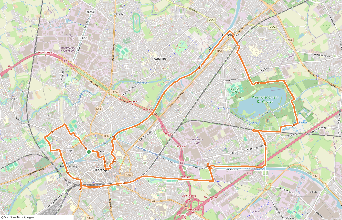 Kaartje van de route