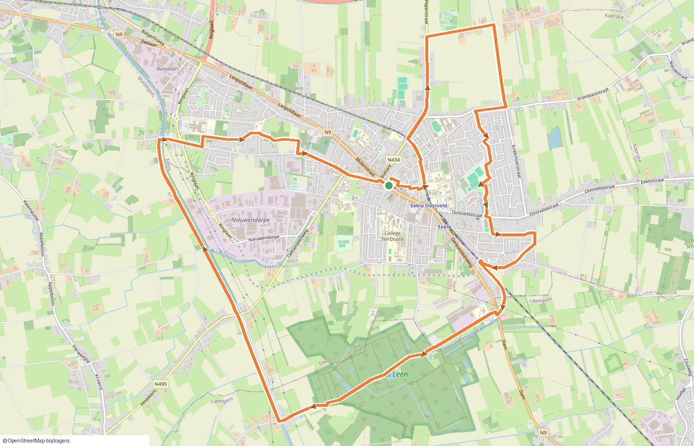 Kaartje van de route