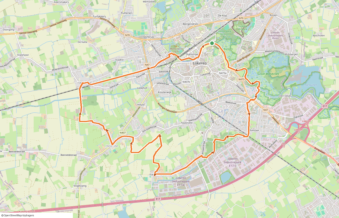 Kaartje van de route