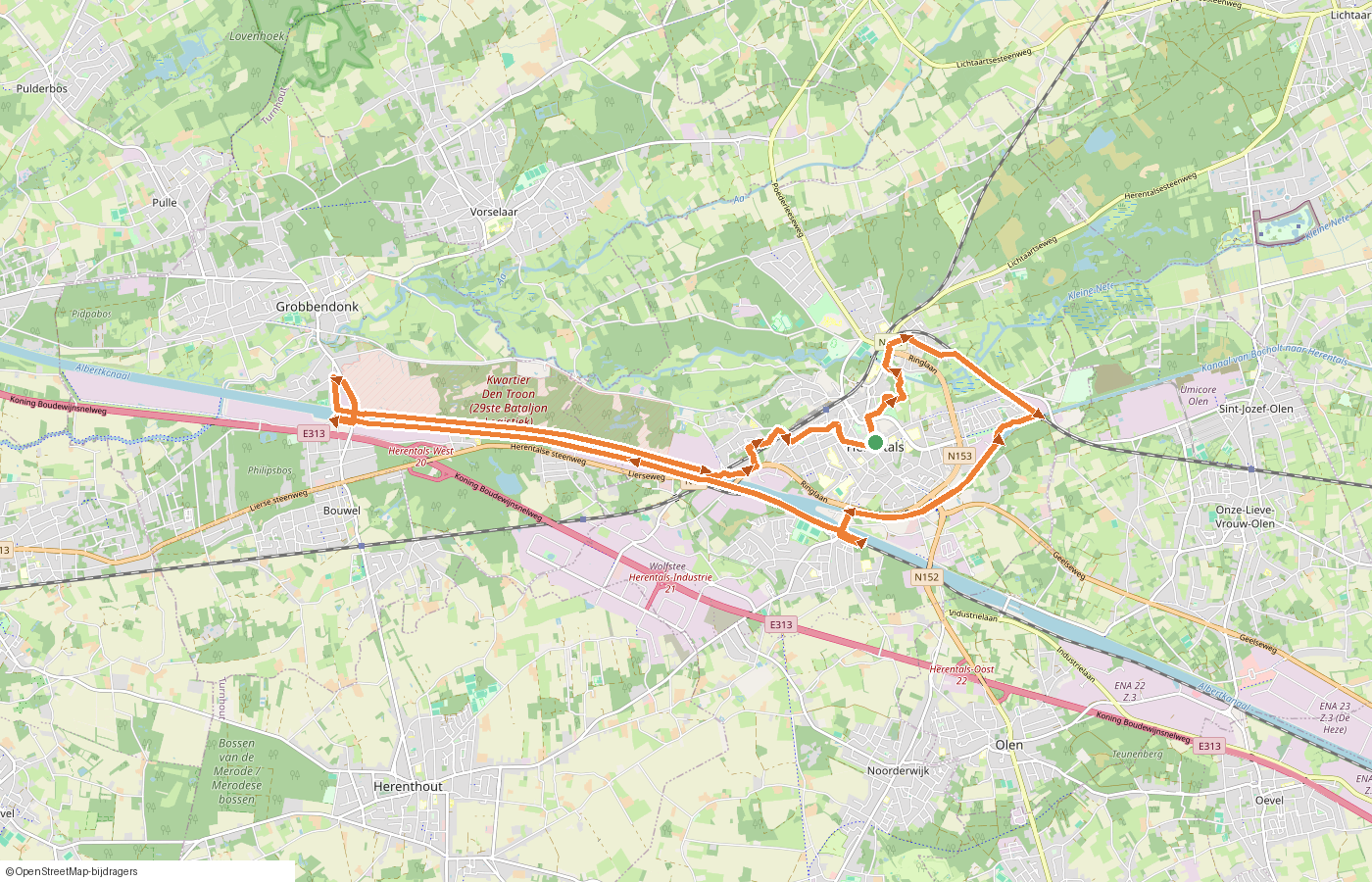 Kaartje van de route