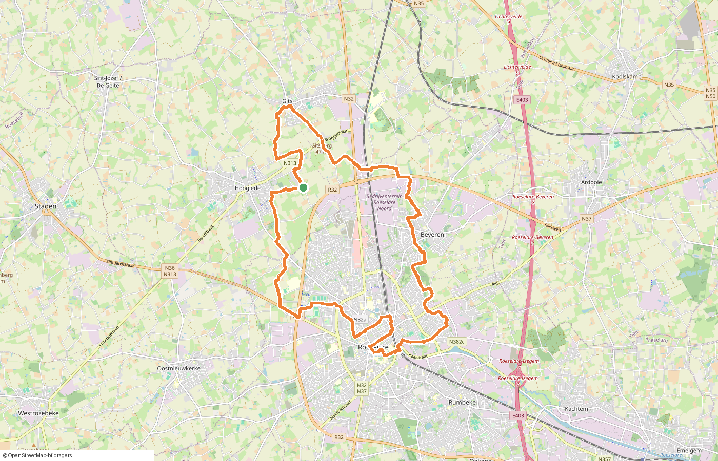 Kaartje van de route