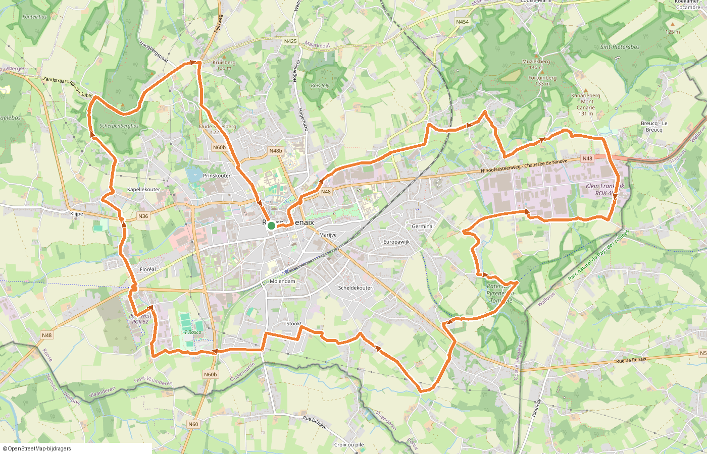 Kaartje van de route