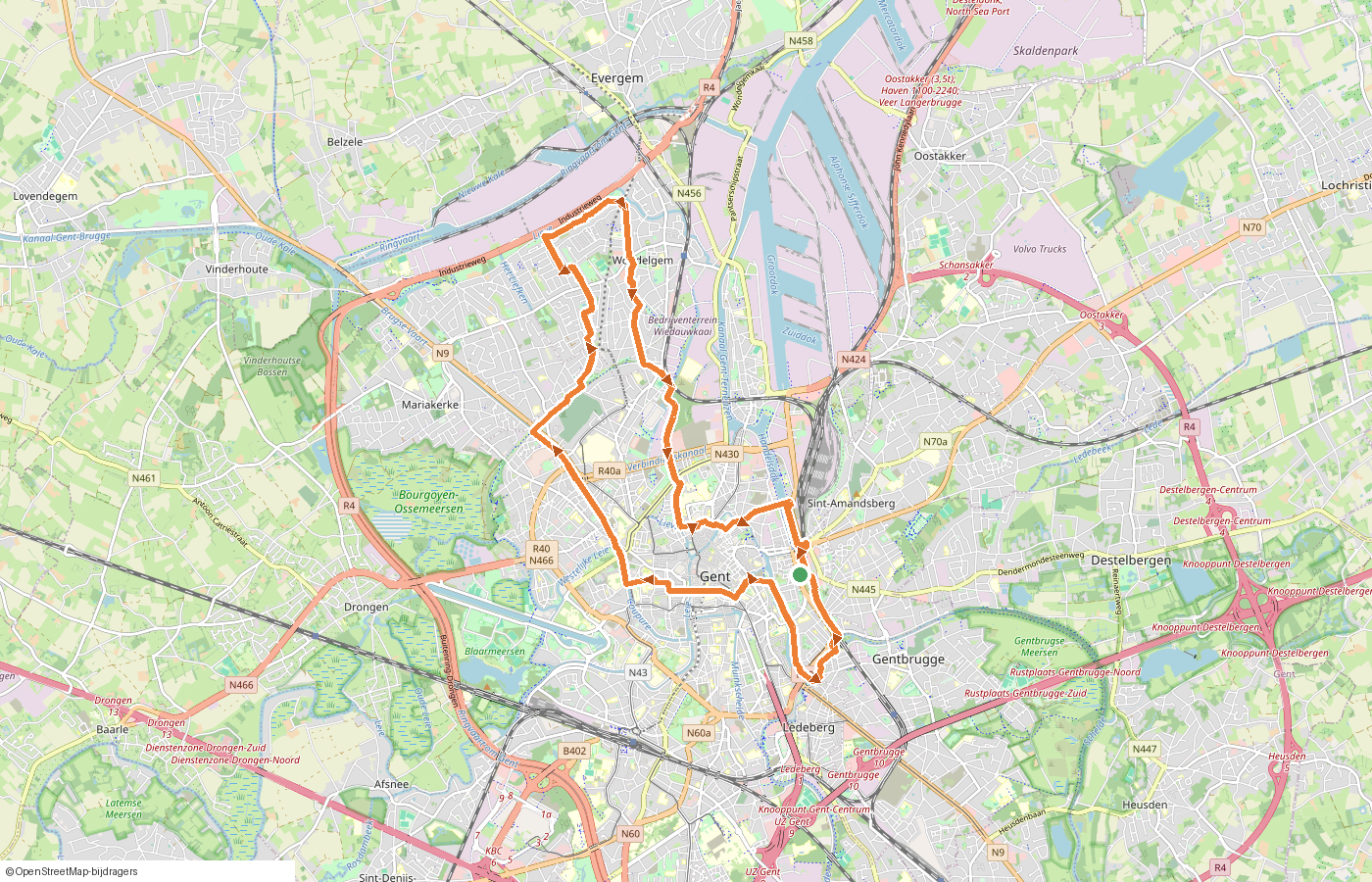 Kaartje van de route