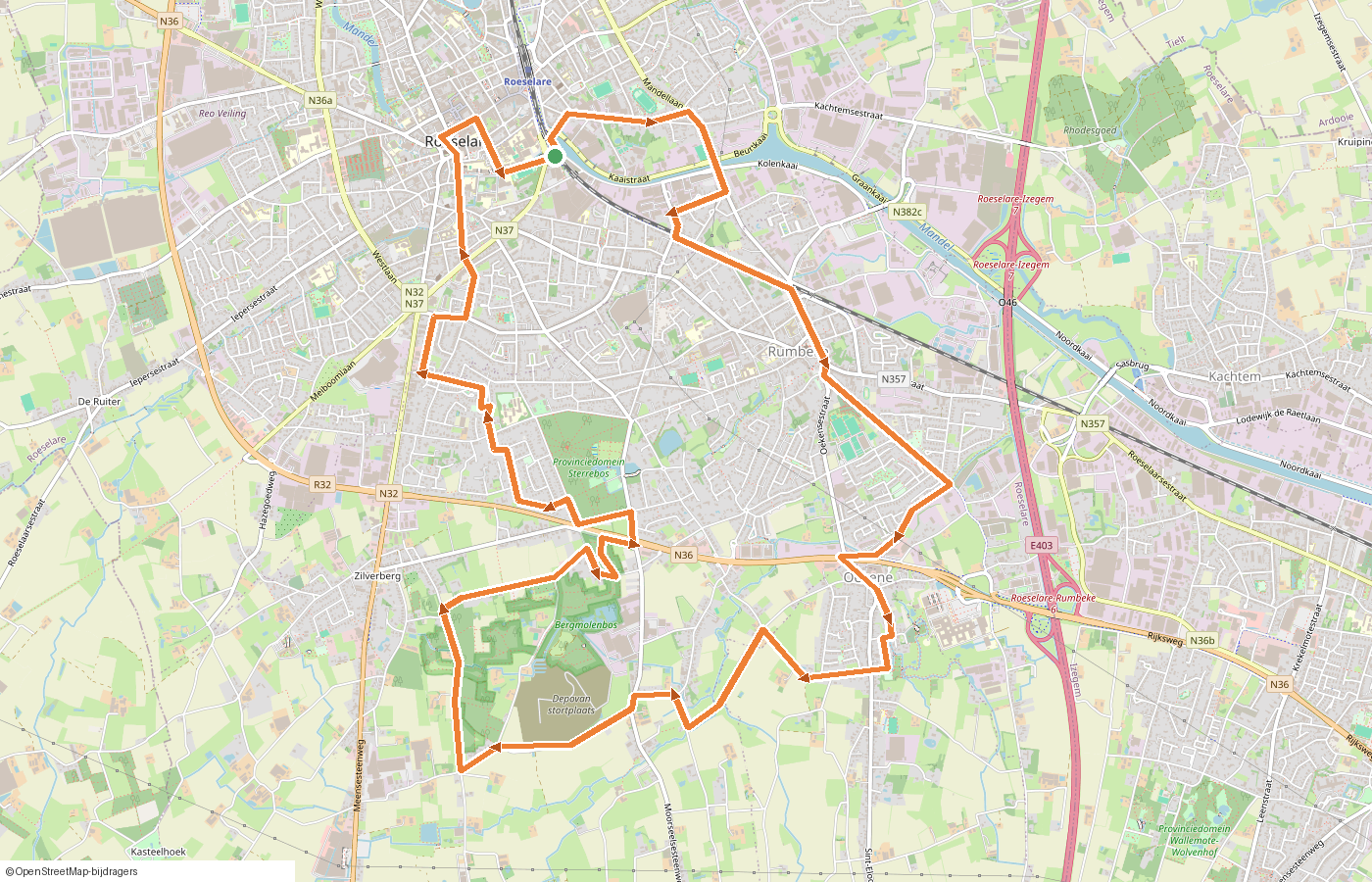 Kaartje van de route