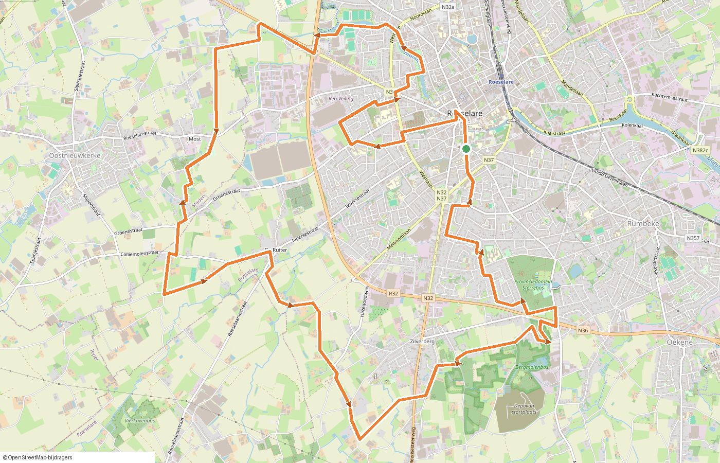 Kaartje van de route